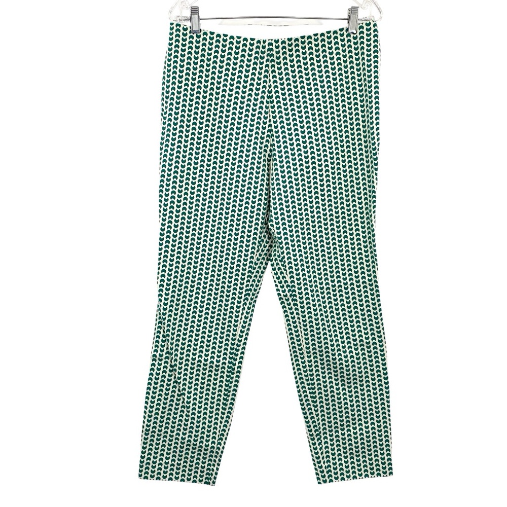 A New Day Green Geo Print Skinny Ankle Stretch Pants High Rise Fitted